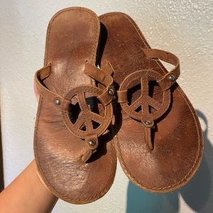 American Eagle Peace Sign Flip Flops